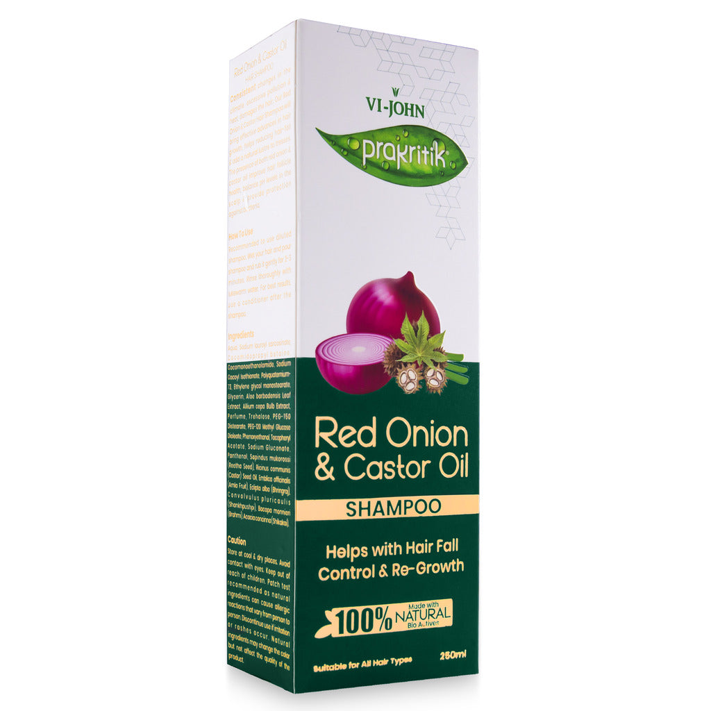 Prakritik Red Onion & Castor Oil Shampoo for Men & Women | 250ml - Prakritik Naturals
