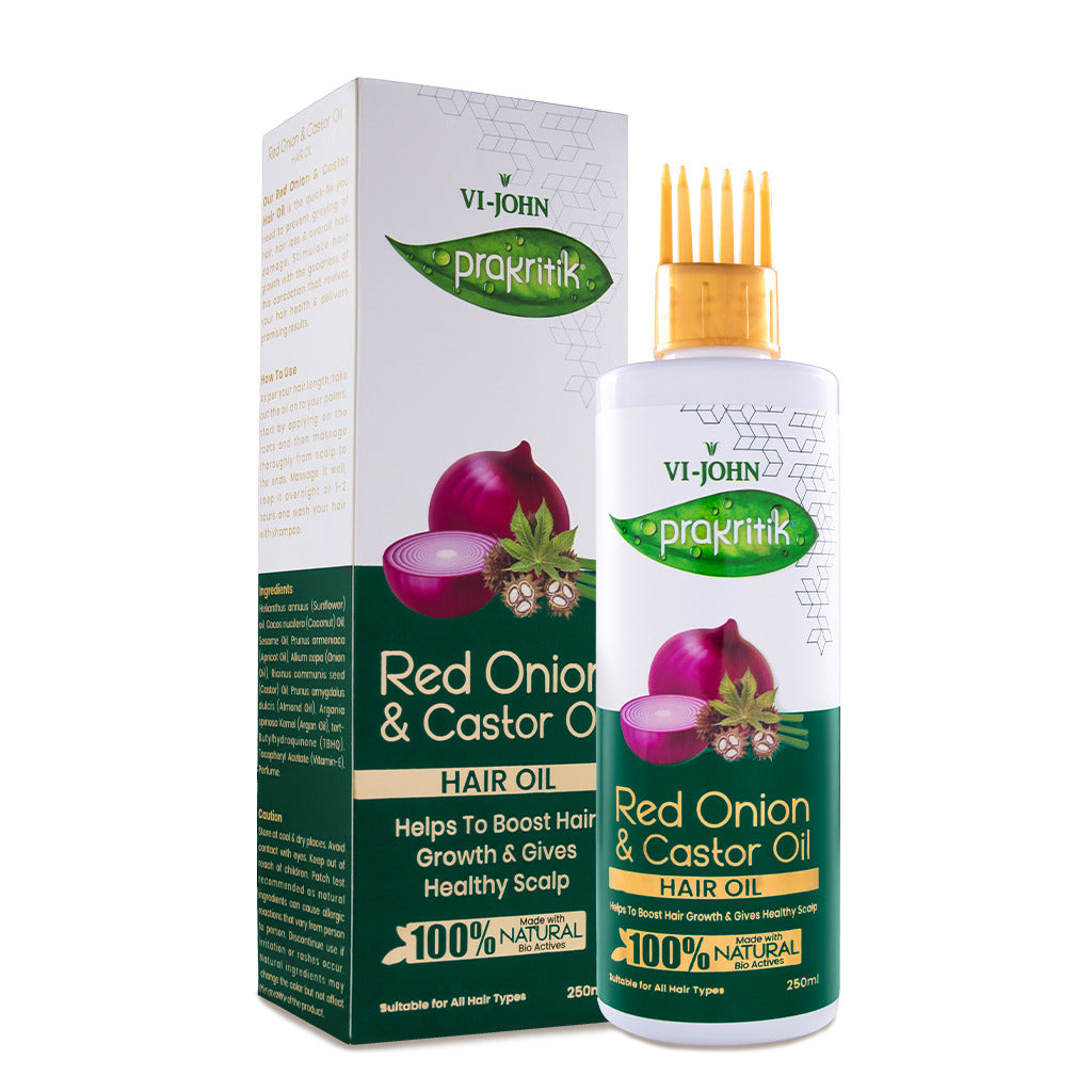Prakritik Red Onion & Castor Oil Hair Oil  for Men & Women | 250ml - Prakritik Naturals