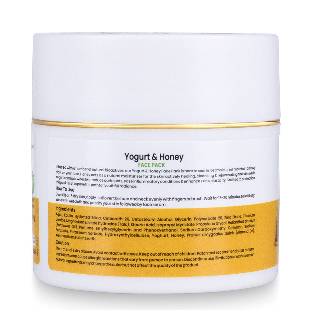 Prakritik Yogurt & Honey Face Pack for Men & Women | 100g - Prakritik Naturals