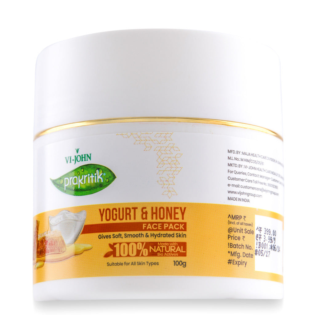 Prakritik Yogurt & Honey Face Pack for Men & Women | 100g - Prakritik Naturals