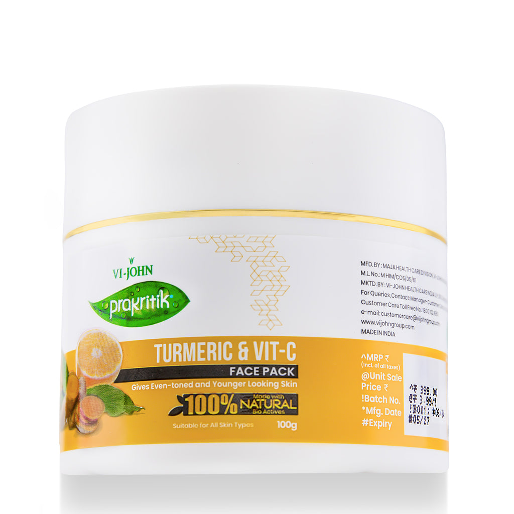 Prakritik Turmeric & Vit C Facepack for Men & Women | 100gm - Prakritik Naturals